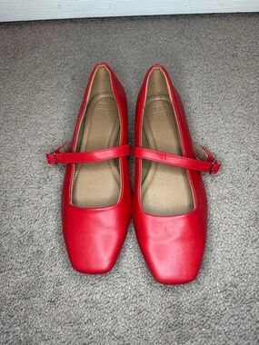 ASOS Red Mary Jane Flats